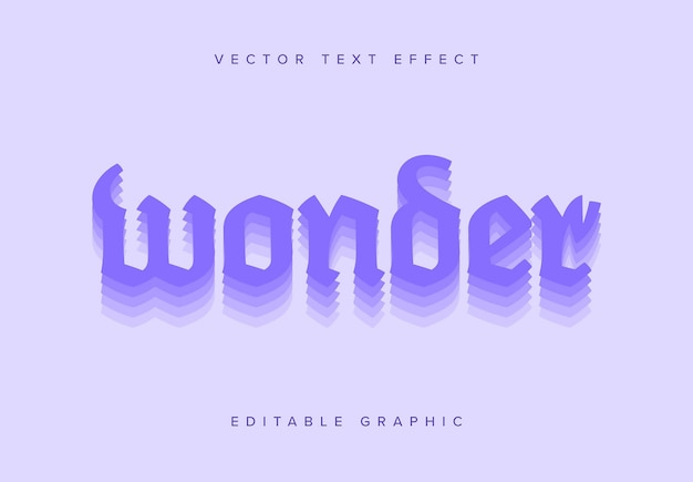 Purple layered text effect mockup