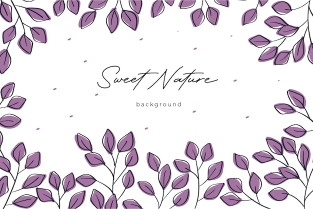 Vector purple leaves for sweet nature background