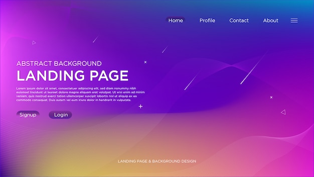 Vector purple light abstract landing page background