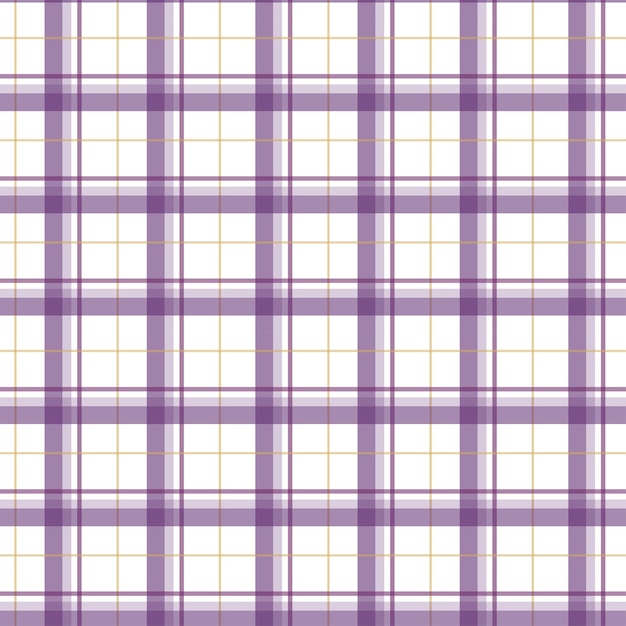 Purple lines with gold lines seamless check plaid pattern