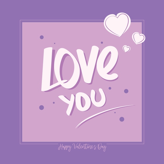 Carte per il giorno di san valentino viola love you