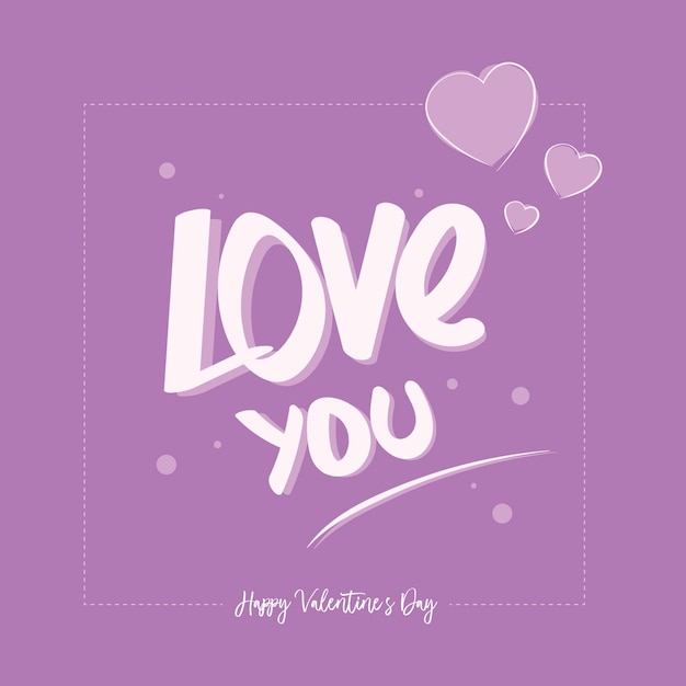 Carte per il giorno di san valentino viola love you