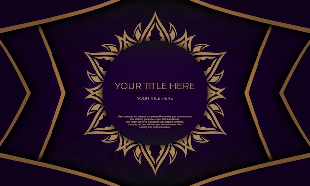 Purple luxury background with indian mandala ornament elegant and classic vector elements ready for print and typography