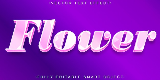 Purple Magenta Flower Vector Volledig bewerkbaar Smart Object Text Effect