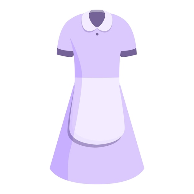purple maid uniform with white apron showing professionalism