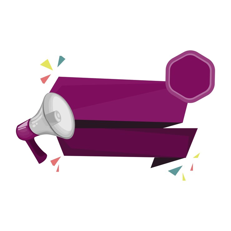 Vector a purple megaphone with a mega sale banner vector illustration
