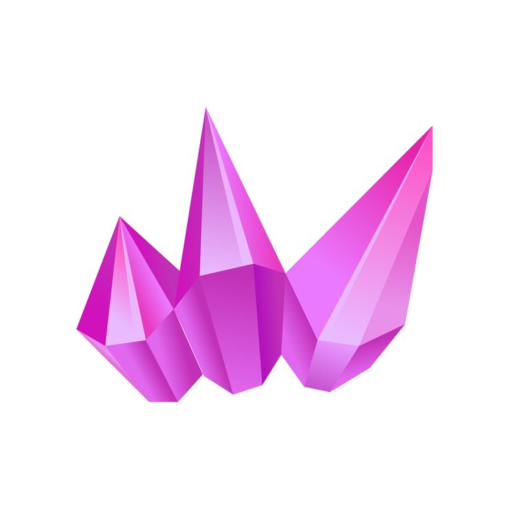 Vector purple mineral crystal gem precious gemstone or semiprecious stone vector illustration isolated on a white background