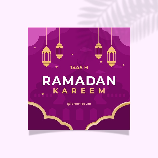 Vector purple modern ramadan kareem media social post