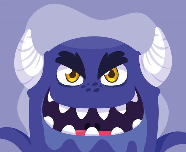 Purple monster cartoon