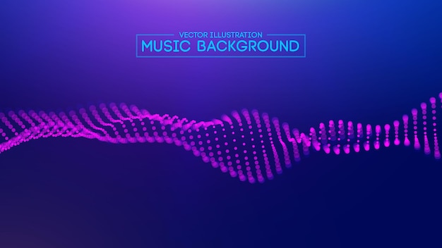 紫の音楽の背景。抽象的な背景青。音波を表示する音楽用イコライザー。イラストEps10。