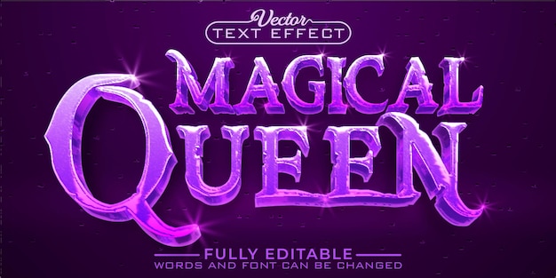 Purple Mystic Magical Queen Vector bewerkbare teksteffectsjabloon