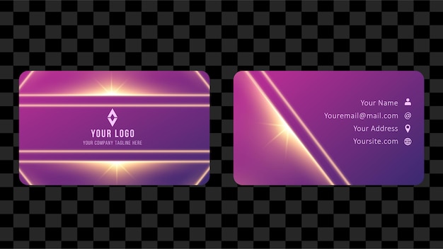 Vector purple name card and business card template design abstract background eps 10 vector