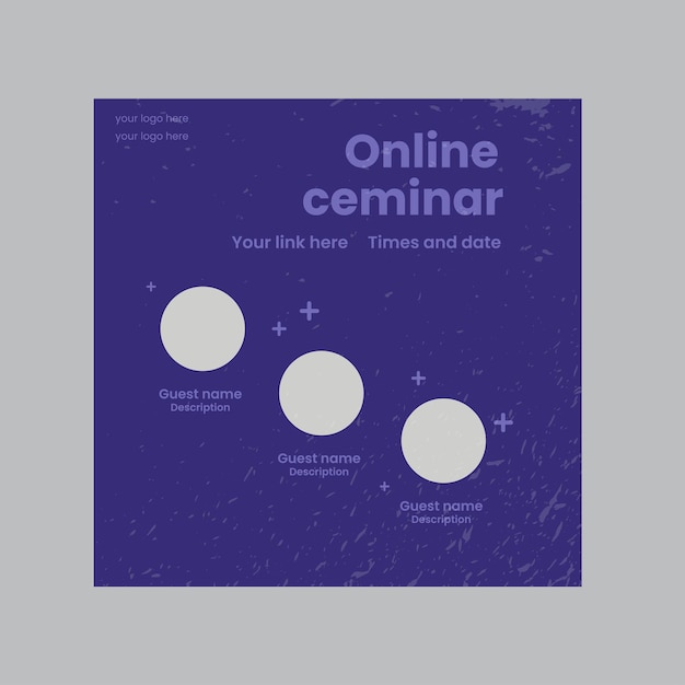 Purple online ceminar instagram design