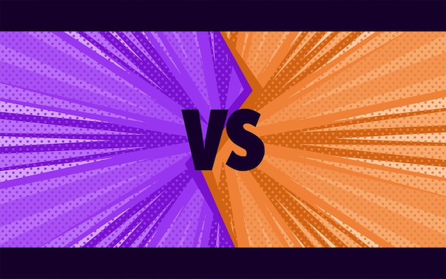 a purple and orange background with the word vs