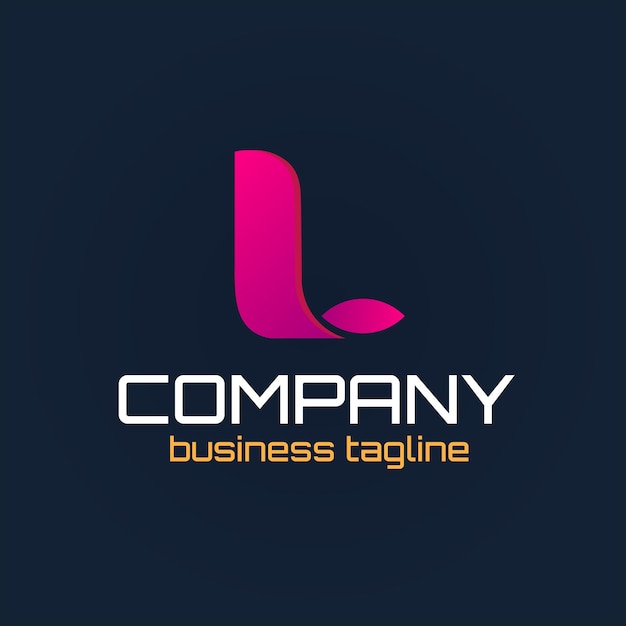 A purple and orange logo for company company business tag