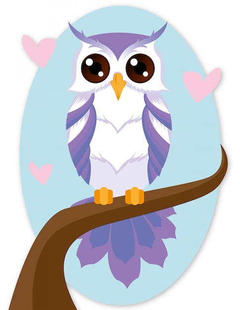 purple owl cartoon character