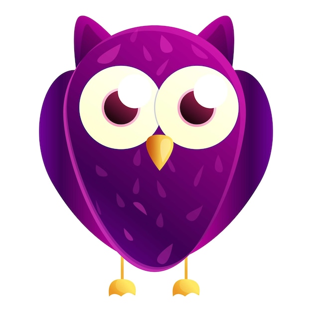 Purple owl icon Cartoon of purple owl vector icon for web design isolated on white background