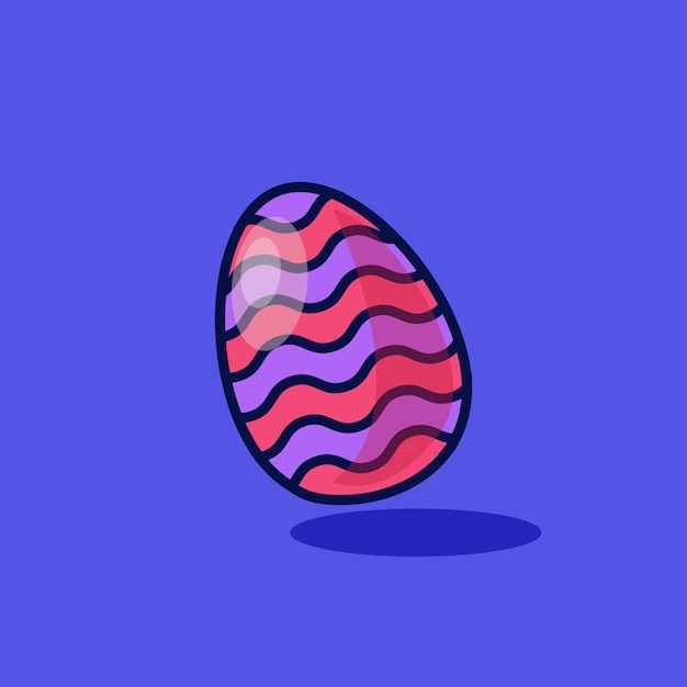 Vector purple painted egg in cute vector style for easter day