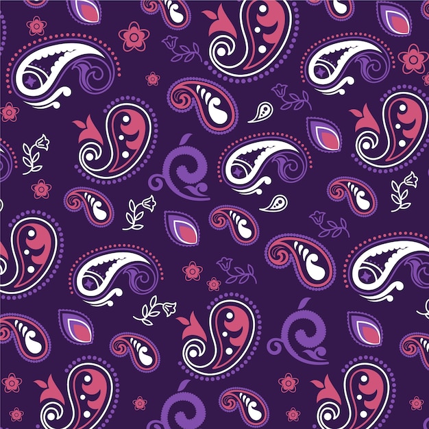 Purple paisley bandana pattern