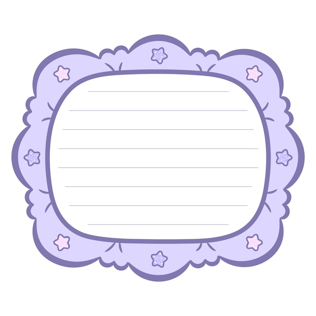 Purple paper with a pink border and a purple border note letter