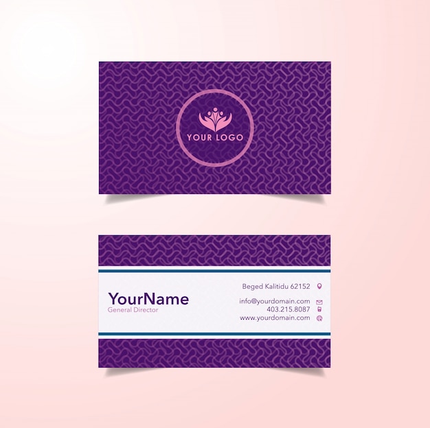 Vector purple pattern business card