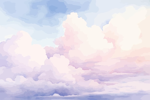 Vettore un cielo viola e rosa con nuvole.