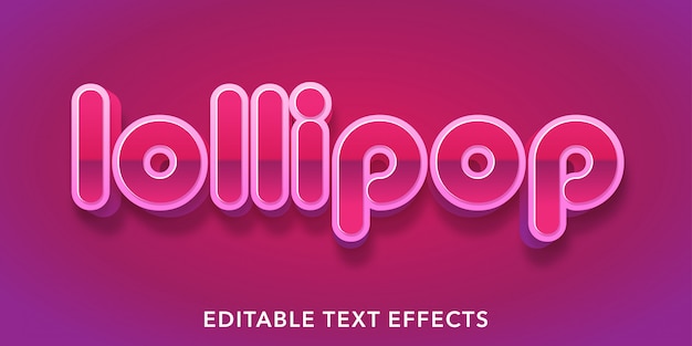 purple pink lollipop editable text style effects