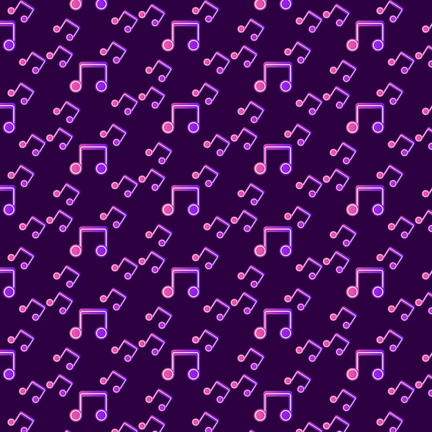 Purple and pink music notes on a purple background Music Pattern