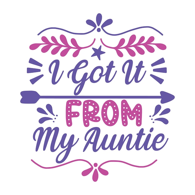 Фиолетово-розовый постер с надписью «Ви получил это от тёти».