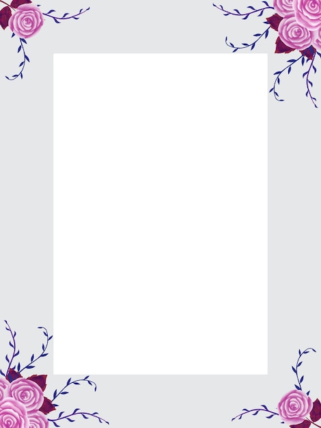 Purple pink roses wedding invitation design