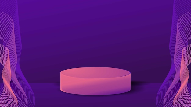 Purple podium background banner template design