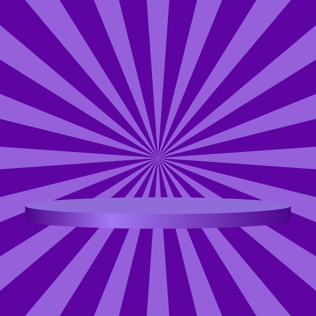 purple podium on sunburst pattern background for website banner advertising and special promotion