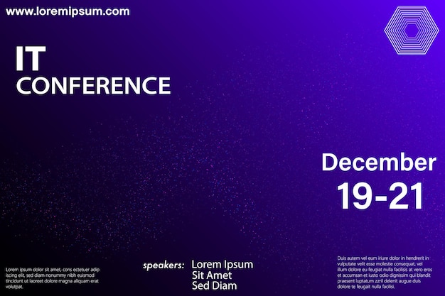 фиолетовый плакат конференции дизайн шаблона фона.
