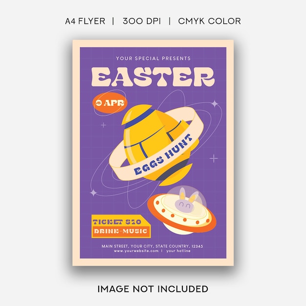 A purple poster that says easter on it