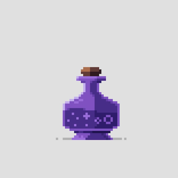 Vector purple potion in pixel art style