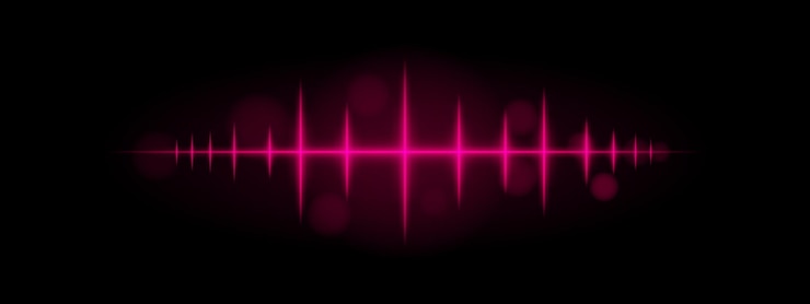 Vector purple pulse wave dynamic glowing waveform sharp spikes futuristic light design energy signal abstract illumination modern decor minimalistic visual effect