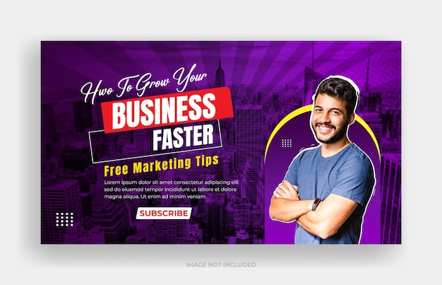 A purple and purple ad for a business faster.