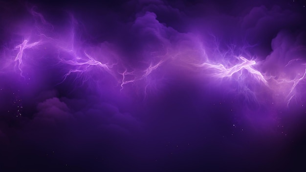 Vector purple and purple lightning in the dark sky
