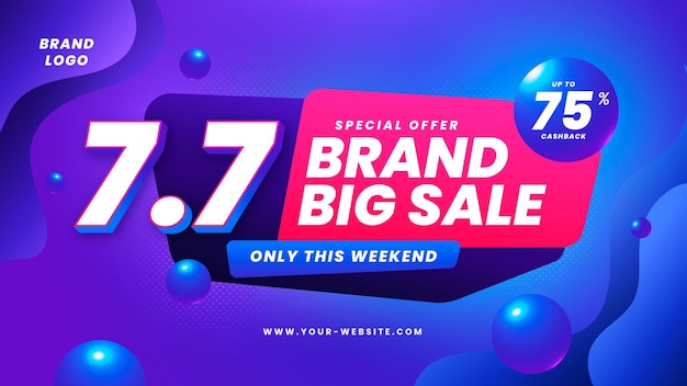 Vector a purple and red ad for a brand big sale.