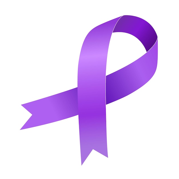 Purple Ribbon Symbol of National Cancer Awareness Day