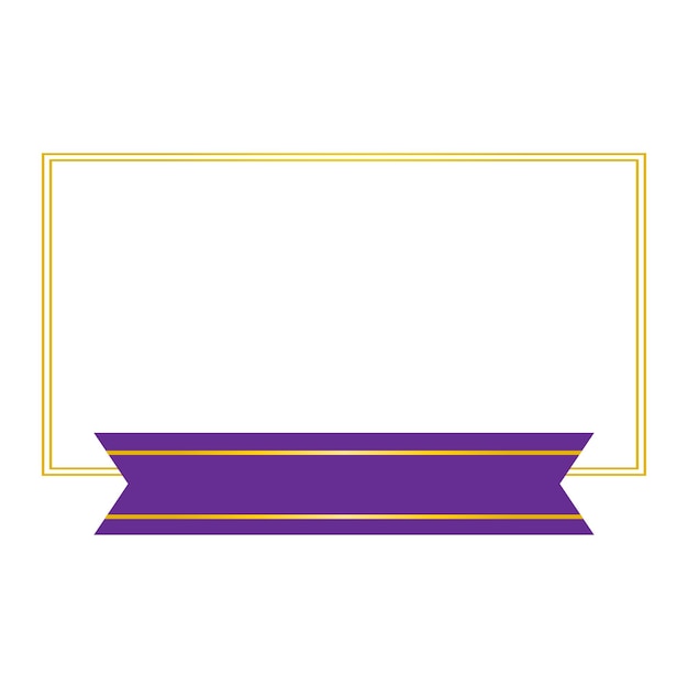 Purple ribbon with golden frame illustration design