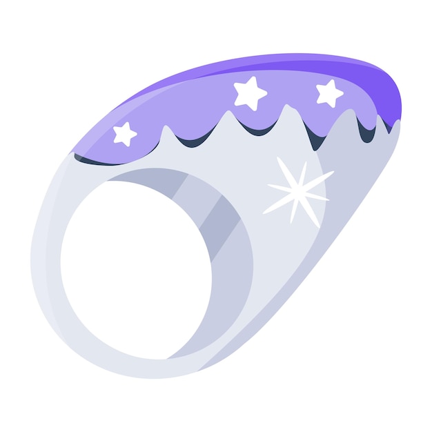 Фиолетовое кольцо с фиолетовой звездой на нем