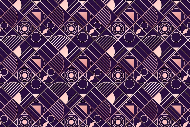 Purple and rose gold art deco pattern