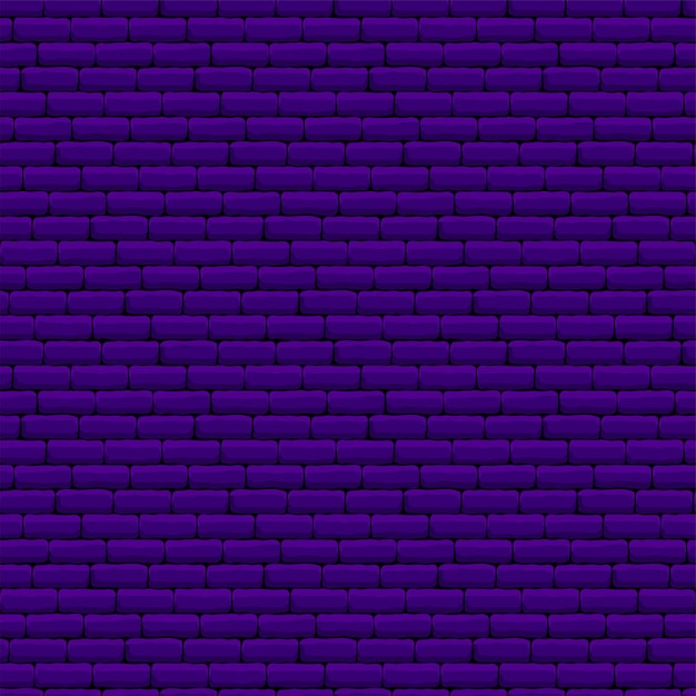 Purple Seamless Brick Background. Vector Illustration of Wall Texture.