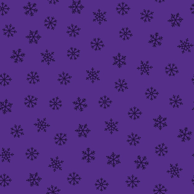 Purple seamless pattern with purple snowflakes