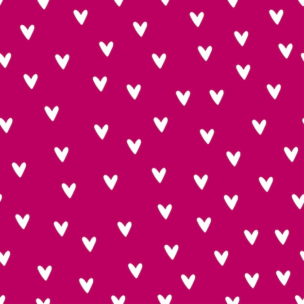 Purple seamless pattern with white small hearts.