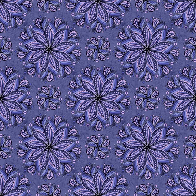 PURPLE SEAMLESS VECTOR BACKGROUND WITH PAISLEY PATTERN