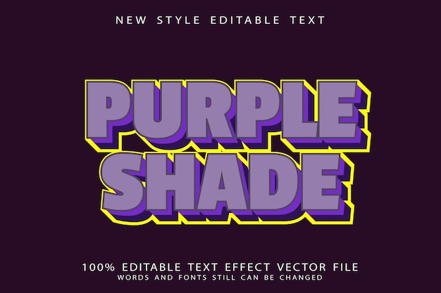 Purple shade editable text effect emboss modern style