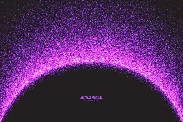 紫色のキラキラ輝く丸い粒子のベクトルの背景