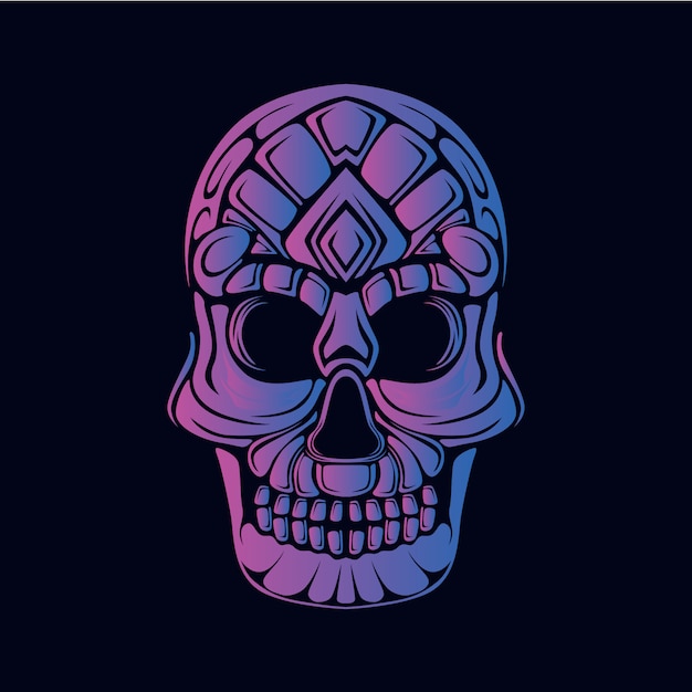 Vector purple skull illustration